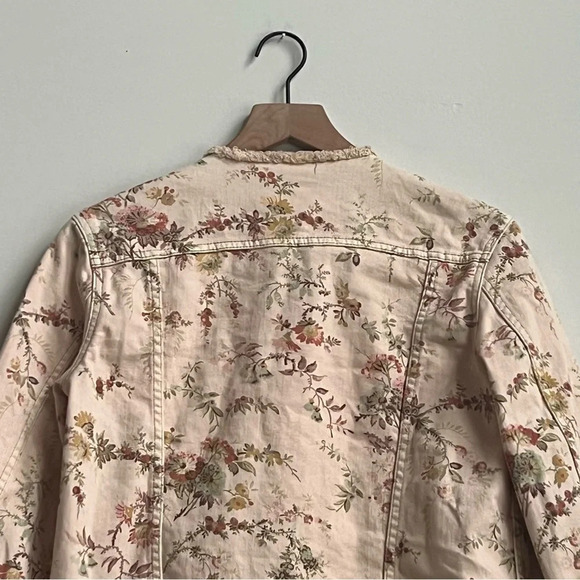 La Vie Rebecca Taylor Belle Bouquet Jean Denim Jacket Floral Size Small - Picture 15 of 16